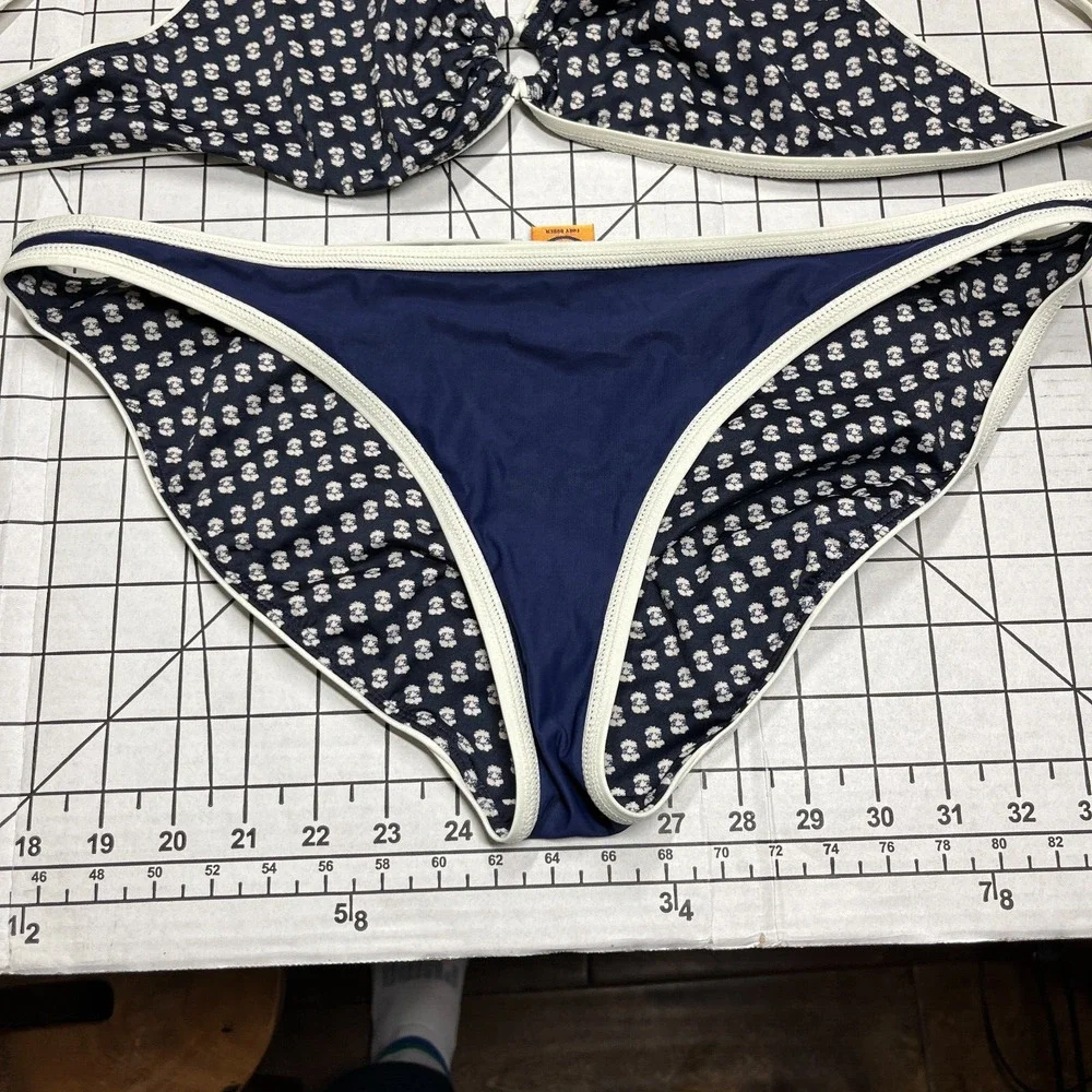 Tory Burch Navy and White Bikini, Size Medium